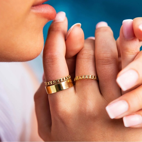 NEW🌟👑GLD Micro Cuban Band Ring - size 8 - Picture 4 of 4